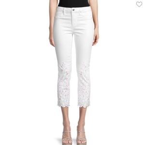 DRIFTWOOD White Ankle Floral Cropped Jeans